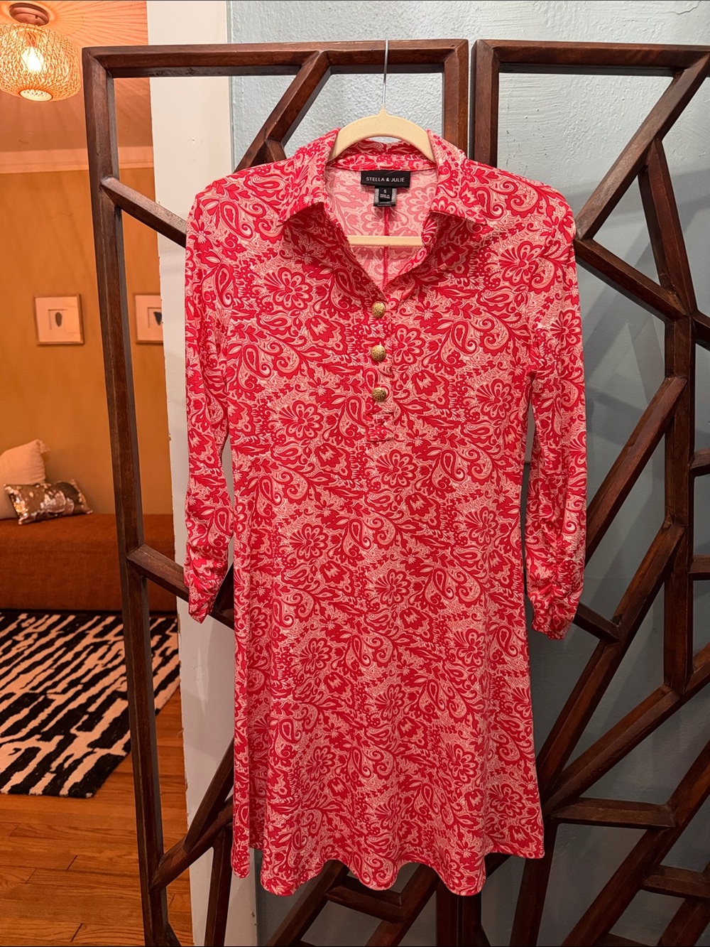 Stella & Julie Red & White Print Dress